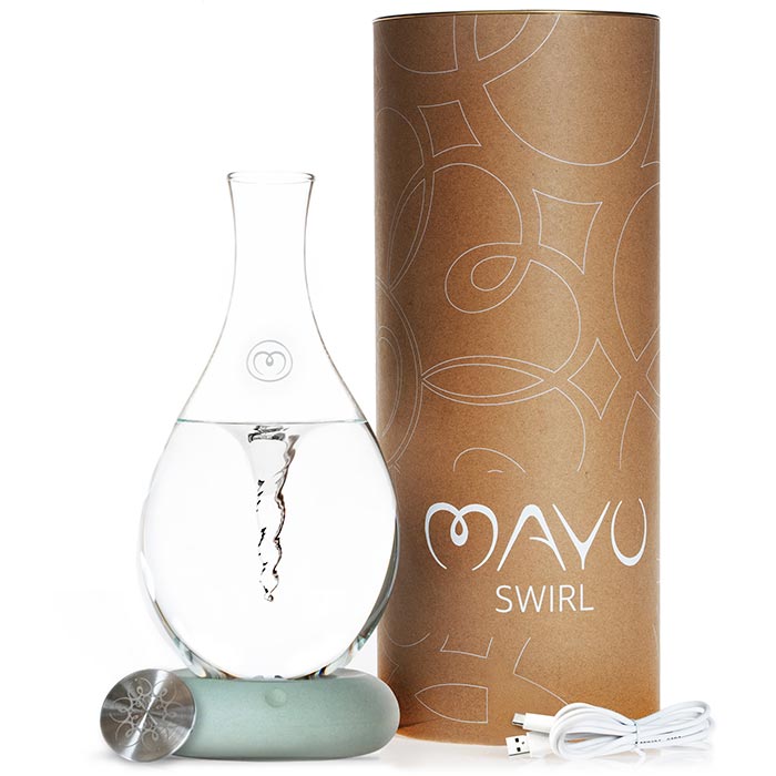 Mayu Swirl mit Standfuss im Design Dolomite mit Verpackung und Zubehör