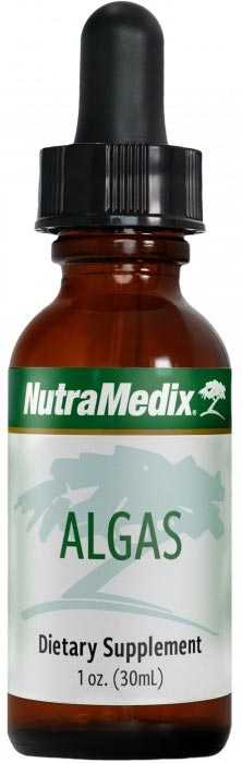 Schlanke Flasche mit Nutramedix Algas Tropfen 30ml
