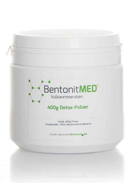 Bentonit Pulver - Entgiften mit Heilerde. Hier günstig direkt von Alternativ Gesund 1 Dose 400 g Detox-Pulver - Natur-Montmorillonit-Bentonit Pulver