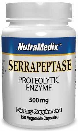 Das Serrapeptase-Enzym gegen Entzündungen, Schwellungen und Schmerzen - Serrapeptase kaufen Eine weisse Dose Serrapeptase 500 mg NutraMedix 120 Kapseln