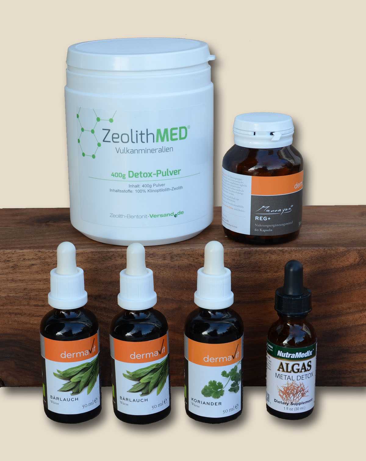 Schwermetall-Kur Produkte - Bärlauch, Koriander, Algen, Antioxidantien und Zeolith