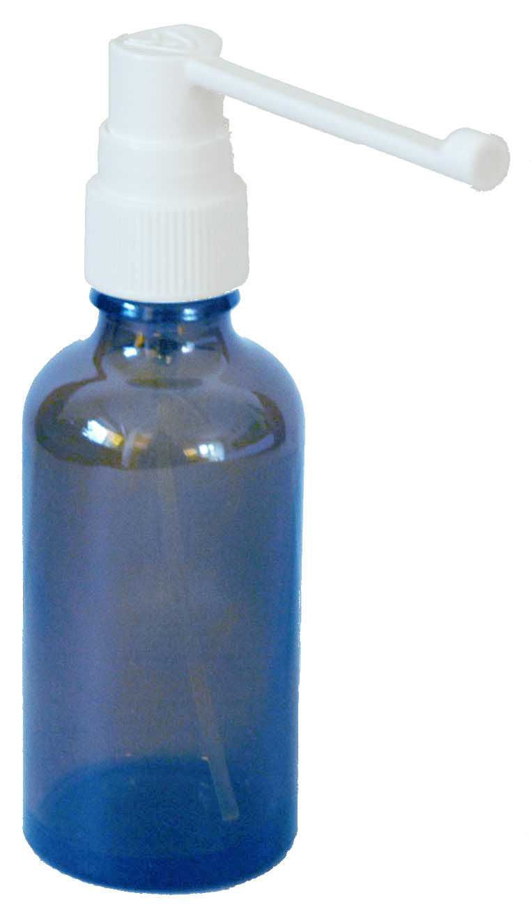 Rachen Sprühflasche aus Blauglas mit Tubus - 50ml