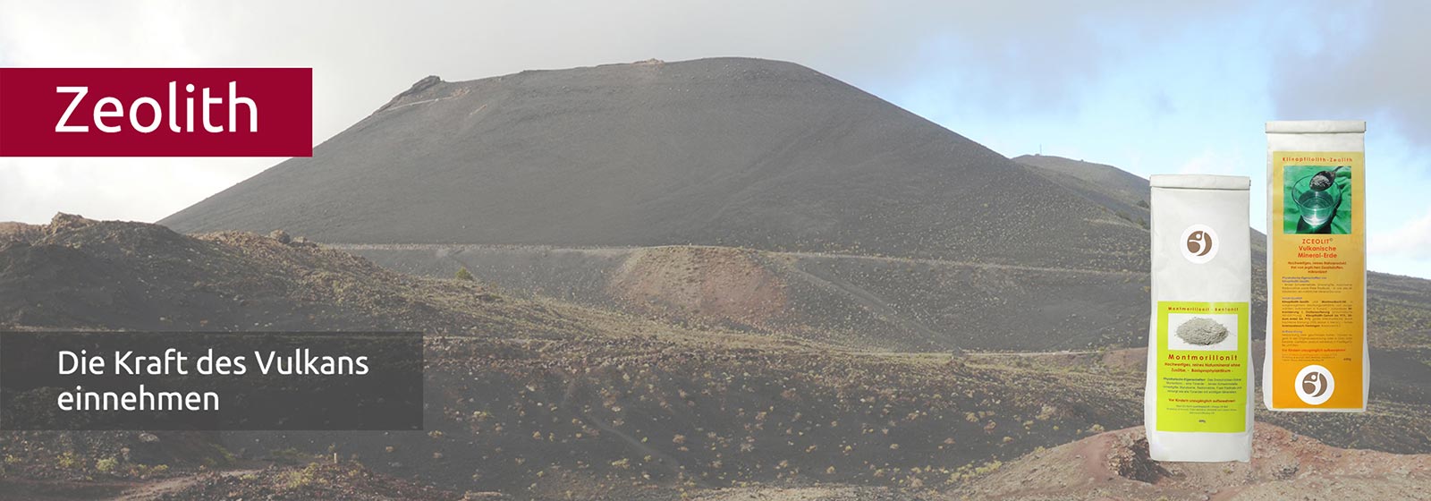 Karge Vulkanlandschaft mit brauner Lava