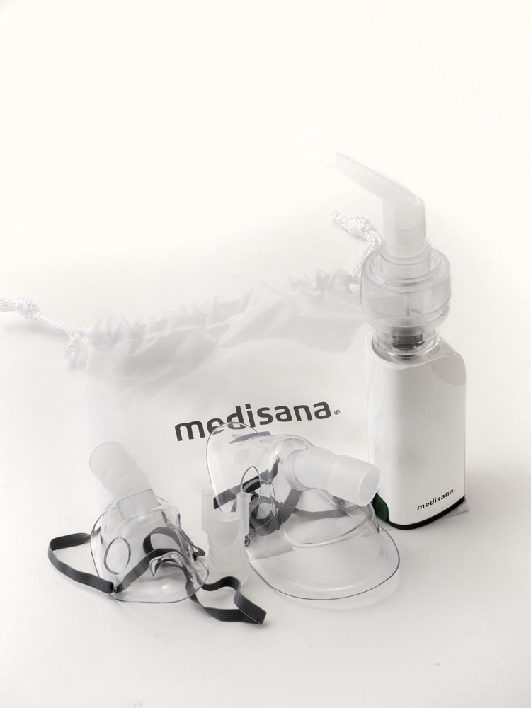 Vorschau: IN 530 Inhalator von Vorschau: Handliches weisses Inhalatorgerät mit Mundstück vor weissem Hintergrund