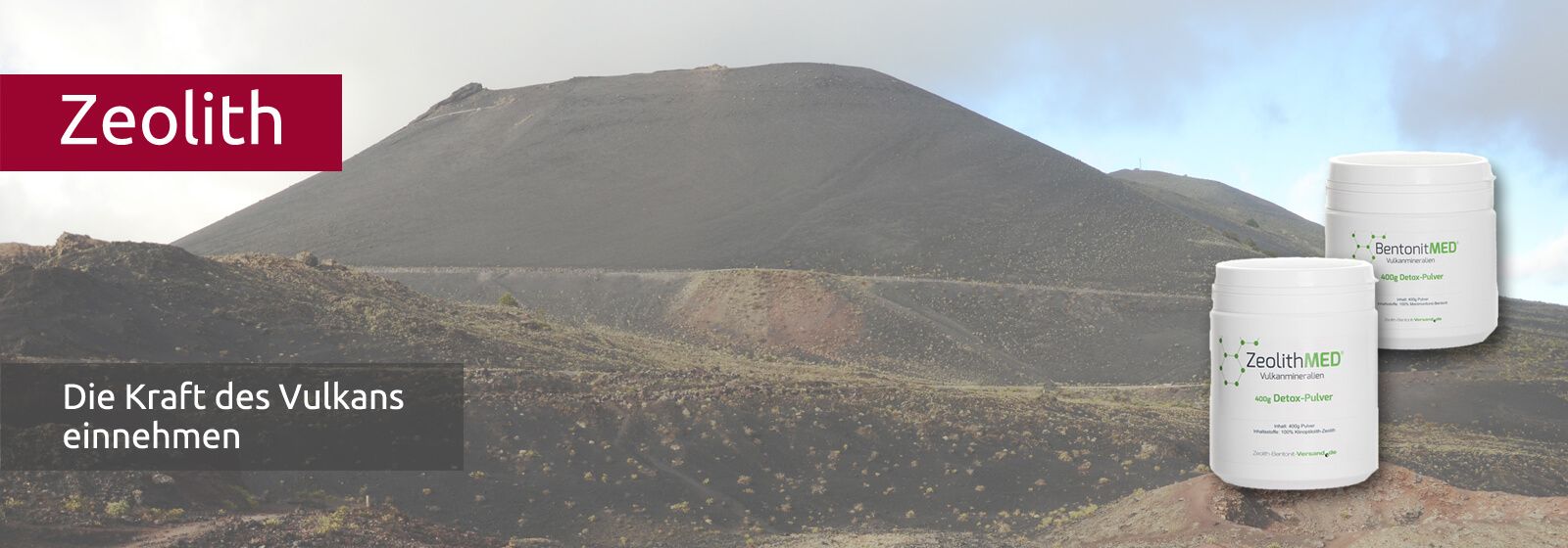 Karge Vulkanlandschaft mit brauner Lava